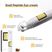 Snail Peptide Under Eye Cream with 73% Snail Mucin & 2% Nicotinamide for Dark Circles, Puffiness & Wrinkles, with 360° Mas...