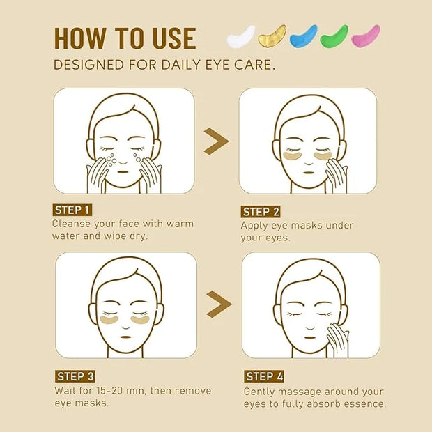Under Eye Patches for Dark Circles,Eye Mask for Puffy Eyes With Collagen,Retinol,Vitmin C,Hyaluronic Acid and Niacinamide ...