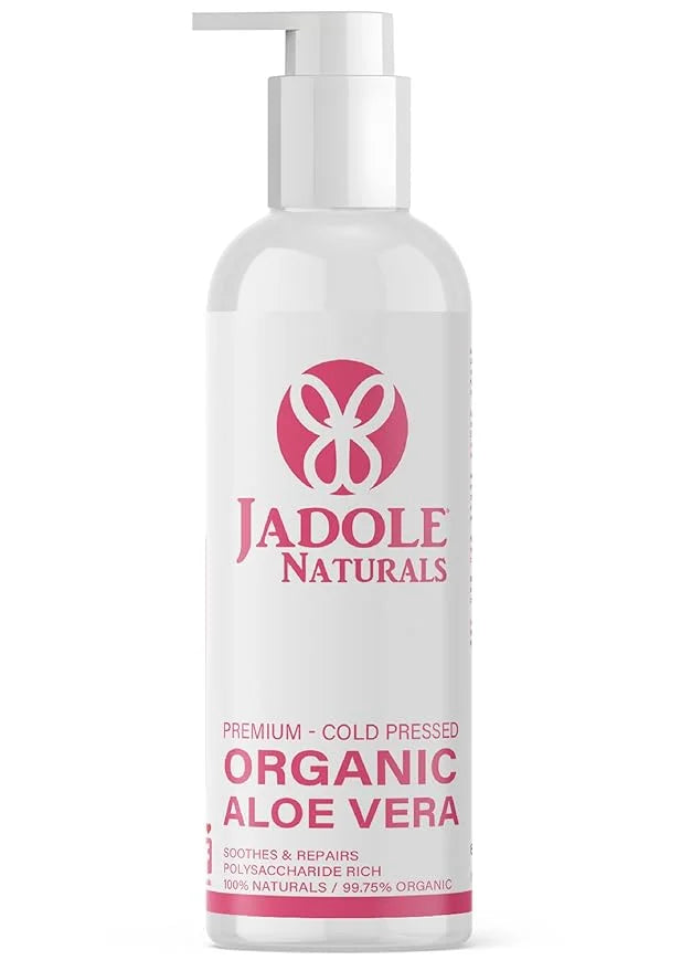 Organic Aloe vera Gel - 8.4 oz / 250ml | For Hair, Scalp, Face, Dry Skin, Sunburn, & Sensitive Skin -Reduces Redness, Help...
