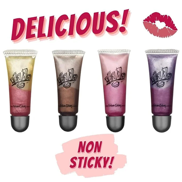 Urban Colors Sweet Lips Cute Squeezable Lip gloss a delicious sugar sweet flavored two colors moisturizing lip gloss for g...