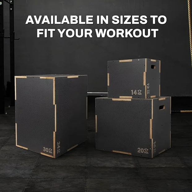 3 in 1 Non-Slip Wooden Plyo Box Plyometric - Product Image