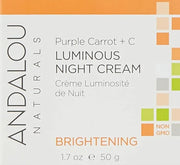Andalou Natural Purple Carrot + C Luminous Night Cream, Purple Carrot Plus C Luminous, 1.7 Ounce - Product Image