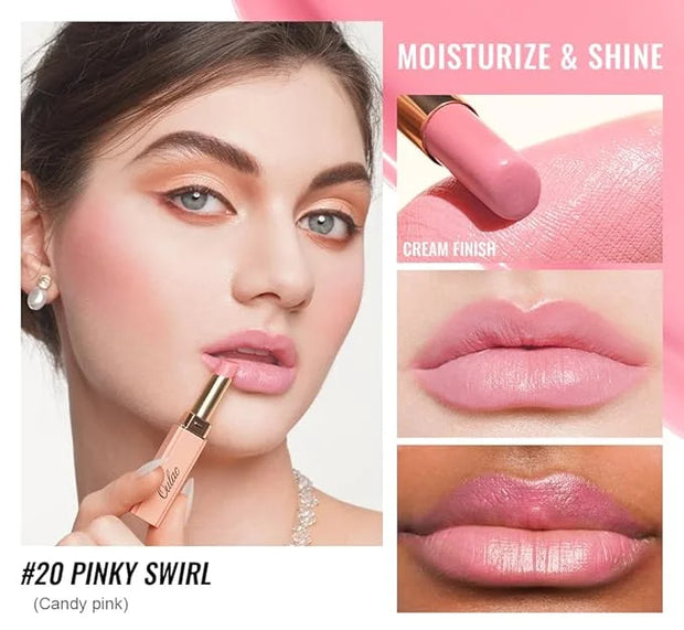 Oulac Pale Pink Lipstick Shine for Women, 2 in 1 Glossy Light Pink Tinted Lip Balm, Hydrating Lipstick for Dry Lips, Moist...
