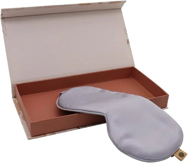 Premium Handcrafted 25 Momme Mulberry Silk Eye Mask for Sleeping (Silver Lining) - Product Image