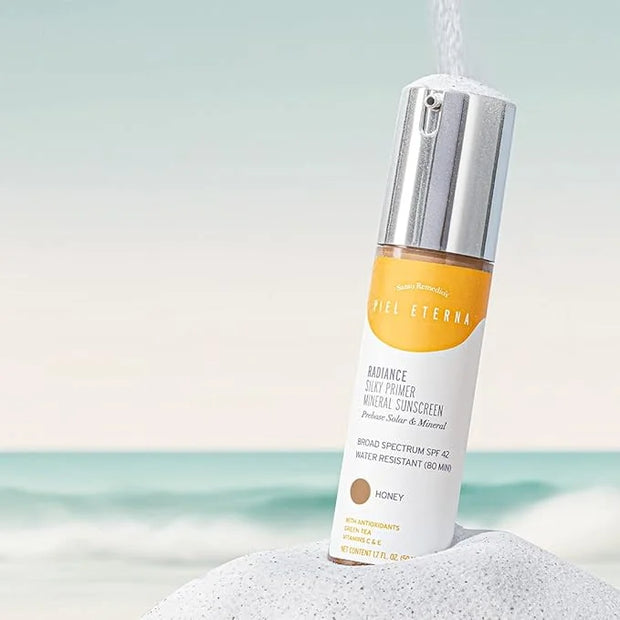 Santo Remedio, Piel Eterna, RADIANCE Silky Primer Mineral Sunscreen with SPF 42 (1.7 Fl Oz), Tinted Broad Spectrum Protect...