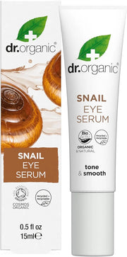 Dr. Organic Snail Gel Eye Serum | Tightens and Hydrates Delicate Eye Area, Reduces Puffiness, Natural, Certified Organic, ...