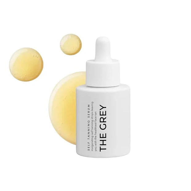 The Grey Self Tanning Serum for Men | Anti Aging Self Tan Drops Reduces Appearance of Fine Lines & Wrinkles Moisturizes Bl...