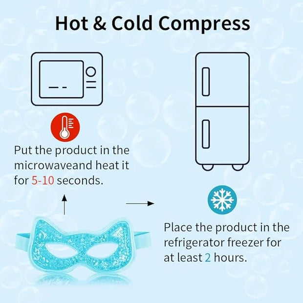 Cooling & Heating Eye Mask - Hot/Cold Use for Puffy Eyes, Headaches, Migraines, Sinus & Dark Circles (2 packs blue) - Prod...