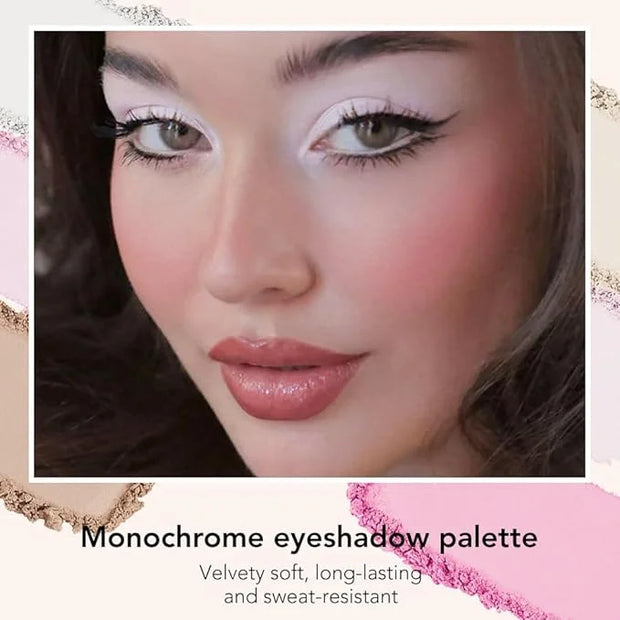 Monochrome Matte Eyeshadow Makeup Palette, Highly Pigmented Light Nude Eyeshadow Palette, Matte Pressed Powder Eye shadow ...