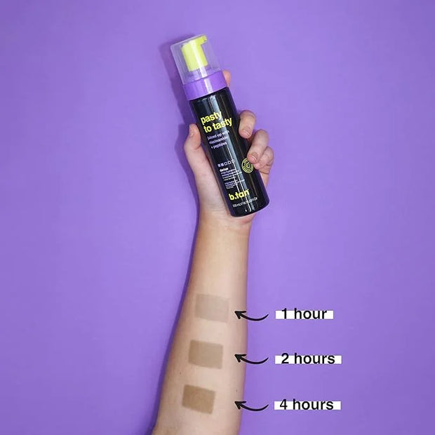 b.tan Dark Self Tanner Mousse | Pasty to Tasty -Best, 1 Hour Express, Hydrating Sunless Tanning Foam, Bronzed Glowy Skin, ...