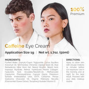 Caffeine Eye Cream For Anti Aging, Dark Circles, Bags, Puffiness. Great Under Eye Skin + Face Tightening, Eye Lift Treatme...