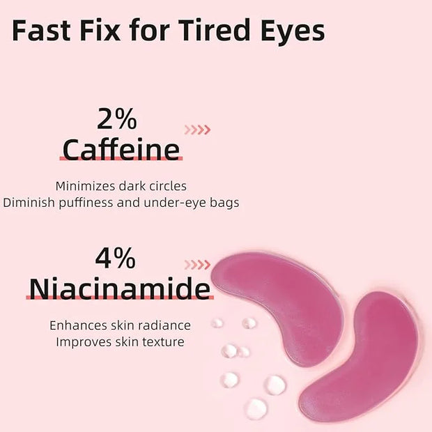 Dr. Pure Under Eye Patches for Puffiness: Caffeine Eye Mask for Dark Circles and Puffy Eyes with Niacinamide Hyaluronic Ac...