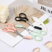 3 PCS Eyebrow Scissors with Comb for Women, Eyebrow Trimmer Scissors Stainless Steel Curved Eyebrow Razor Non Slip Finger ...