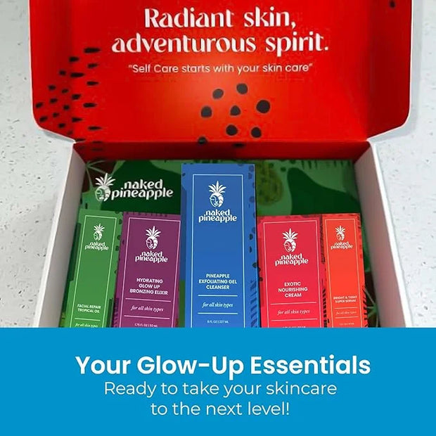 VIP Bundle - Gel Cleanser, Super Serum Facial Repair, Nourishing Cream, and Bronzing Elixir - Your Glow-Up Essentials - Pr...