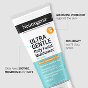 Neutrogena Ultra Gentle Daily Facial Moisturizer with SPF 30 Sunscreen with CICA, Lightweight Face Lotion with Broad Spect...