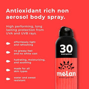 SPF 30 Antioxidant Sunscreen Body Mist, 6 oz - Lightweight, Water & Sweat Resistant, Vitamin C, Green Tea, Broad Spectrum,...