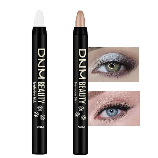 Kaely 2Pcs Cream Eyeshadow Stick Set for Eyes,Pearl White & Mocha Beige Shimmer Pen,Eye Brightener Halloween Makeup,sombra...