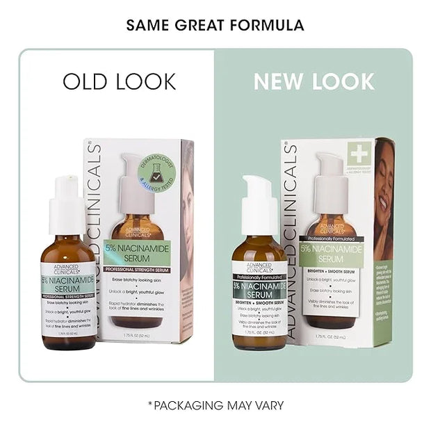 Advanced Clinicals Niacinamide Serum | 5% Niacinamide Serum For Face With Hyaluronic Acid, Ferulic Acid, Aloe Vera, & Frui...