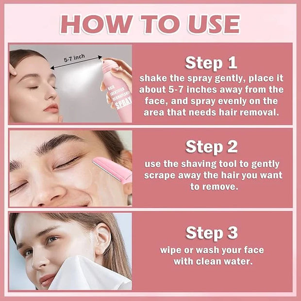 Hair Identifier Spray for Face Shaving Powder for Women Skin Body Hair IdentifyingSpray for Dermaplaning Glow Reveal Face ...
