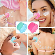 2 Pcs Cute Cat Sunscreen Applicator for Kids,Kid Sunscreen Brush with Protective Case,Cat Paw Sunblock Applicator for Kids...