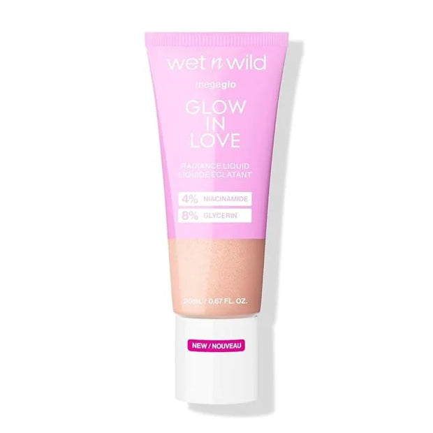 wet n wild Mega Glo Liquid Highlighter, Sheer & Buildable 4% Niacinamide-Enriched Lightweight Radiance with 8% Glycerin, V...