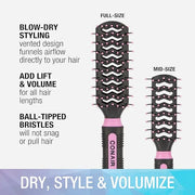 Conair Salon Results Vent Hairbrush Set - Detangling Hair brush - suitable for men and women - features Travel + Full-size...