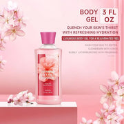 Bath Gift for Women and Girls, Japanese Cherry Blossom Spa Set With Natural Extracts, 3PCS Set - Shower Gel, Lotion, Mist,...