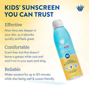 Aloe Up Kids Continuous Sport Sunscreen Spray SPF 50 - Broad Spectrum Sheer Face and Body Sunscreen Protector for Sensitiv...