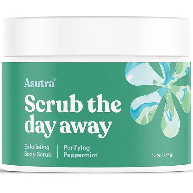 ASUTRA Dead Sea Salt Essential Oil Body Scrub Exfoliator (Purifying Peppermint), 16 oz - Ultra Hydrating, Gentle, & Moistu...