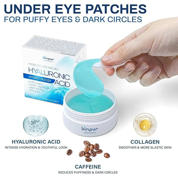 Under Eye Patches for Puffy Eyes and Dark Circles – Hydrating Eye Mask with Hyaluronic Acid Collagen & Caffeine – Skin Car...