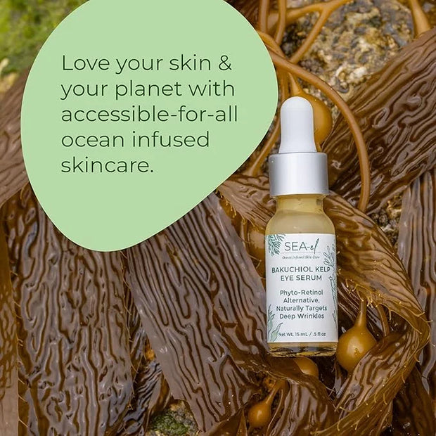 Bakuchiol Kelp Eye Serum Plant-Based Skincare Naturally Boosts Under Eye Glow Targets Deep Wrinkles & Supports Smooth Skin...