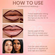 Matte Lip Gloss Stain-Peel Off Lip Liner Tattoo, Brown Lip Tint，Long Lasting Peel Off Lip Stain, Waterproof Transfer-proof...