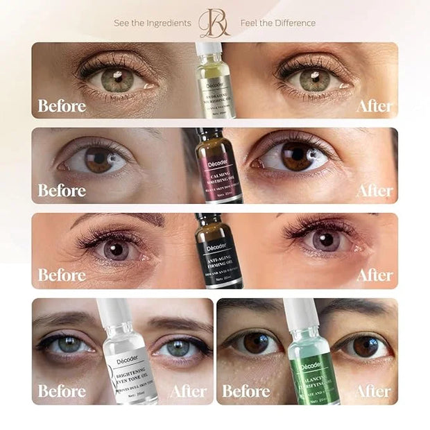 Decoder Firming and Rejuvenating Beauty Eye Serum Oil, Eye Skin Care Essence Oil, Under Eye Cream - Jojoba Oil, Squalane, ...