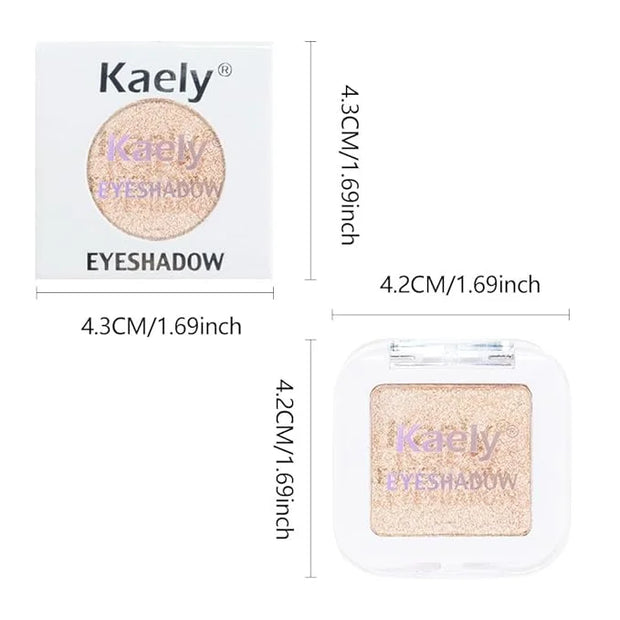 Kaely Pressed Single Eyeshadow Makeup, Light Nude Brown Shimmer Highly Pigmented Monochrome Eye Shadow Palette, Waterproof...