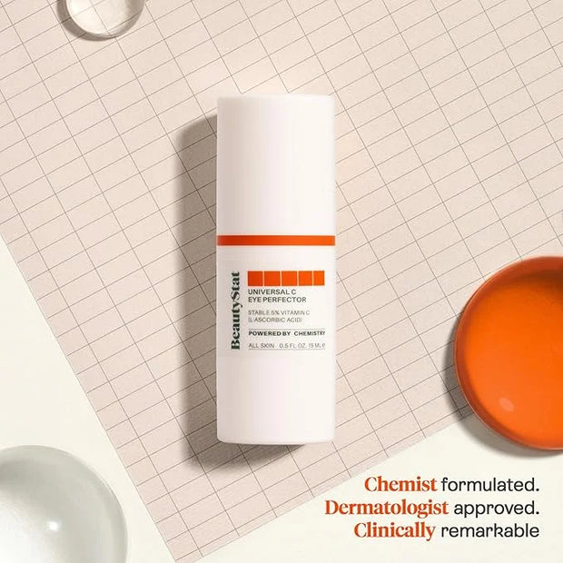 BeautyStat C Eye Perfector Dark Circle Reducing Vitamin C Eye Cream, Made in the USA with 5% L-Ascorbic Acid (Pure Vit C),...