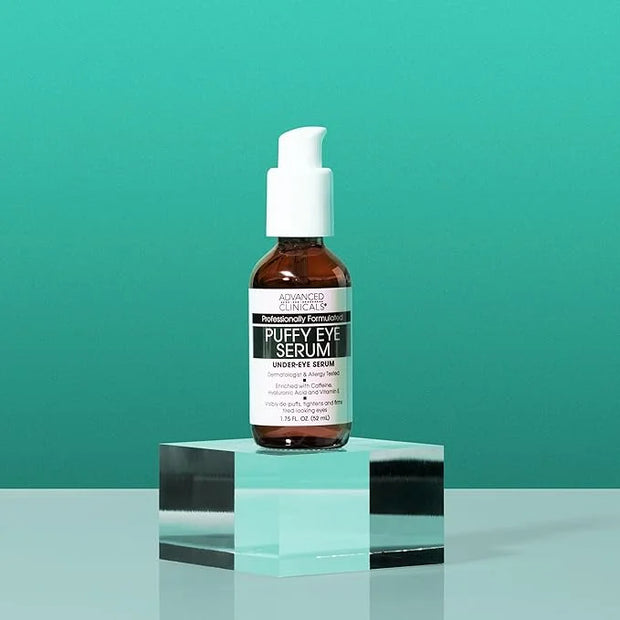 Advanced Clinicals Puffy Eye Under Eye Serum | Visible Anti Aging Brightening Vitamin C + Caffeine Serum Helps Improve Loo...