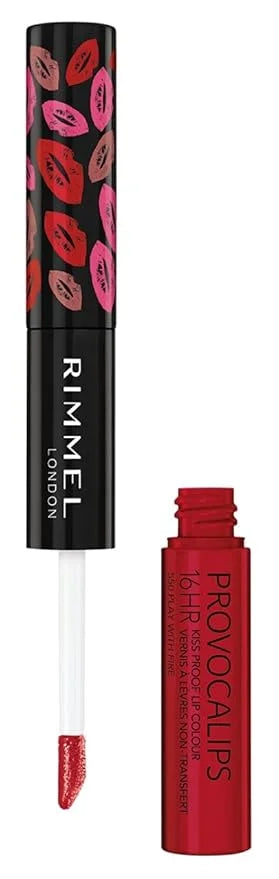 Rimmel London Provocalips 16hr Kiss-Proof Lip Color - Two-Step Liquid Lipstick to Lock in Color and Shine - 550 Play With ...