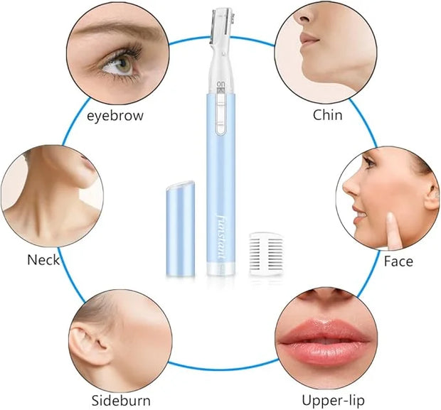 Eyebrow Trimmer, Precision Electric Eyebrow Razor for Women Battery-Operated Facial Hair Remover with Comb No Pulling Sens...