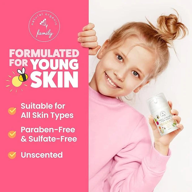 Award-Winning Kids Face Cream - Gentle & Calming Moisturizer with Natural Ingredients for Sensitive & All Skin Types - Fra...