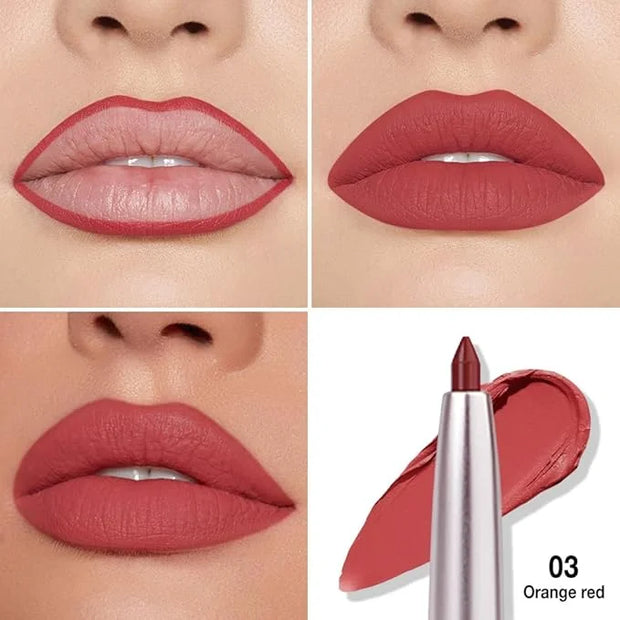 evpct Silky Lip Liner Pencil Retractable, Red Brown Smooth Lip Liner Creamy Velvet Lipliner Long-Lasting for Korean Makeup...