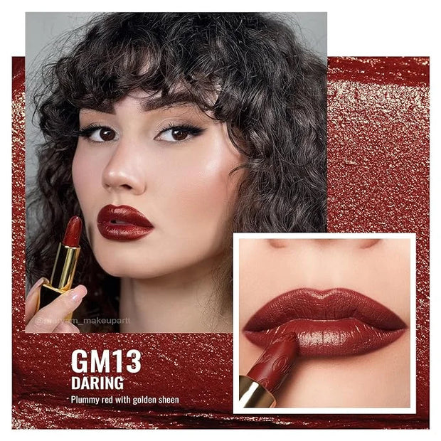 Oulac Metallic Red Lipstick Set 3PCS High Impact Lipcolor with Moisturizing Formula, Vegan Beauty, Full-Coverage Lip Color...