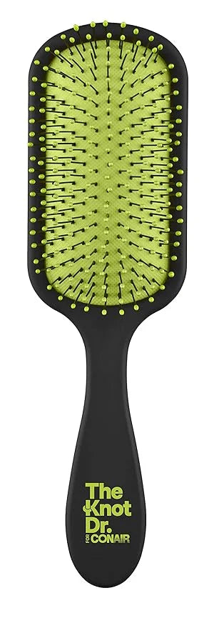 Conair The Knot Doctor for Premium Pro Detangling Brush for Wet or Dry Hair with Green Storage Case, Black - Product Image
