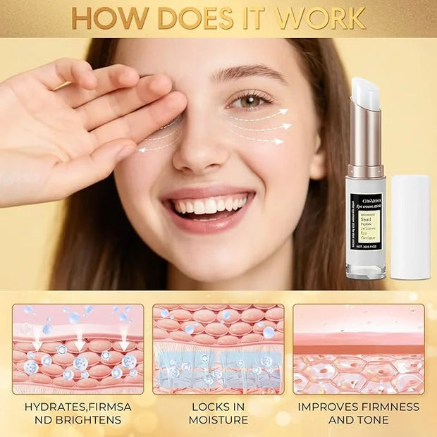 COSMOO Snail Peptide Advanced Under Eye Cream for Dark Circles, With Snail Mucin, Advanced Snail Eye Stick For Puffiness &...