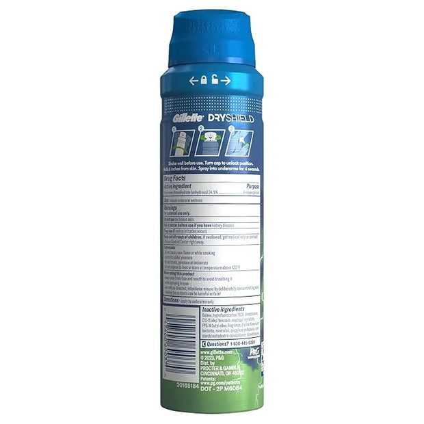Gillette Dry Spray Antiperspirant and Deodorant for Men, 24/7 Sweat & Odor Protection, Anti-White Mark Technology, Power R...