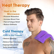 Atsuwell Cooling Ice Face Eye Mask Set for Dark Circles and Puffiness, 6 x 11 Heating Pad Microwavable for Cramps, Neck an...