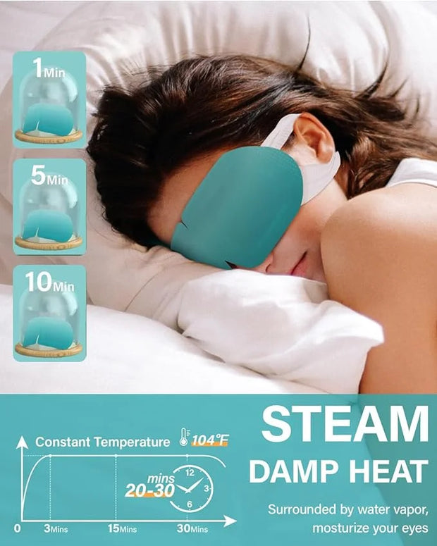 16 Packs Steam Eye Mask Lutein, Heated Eye Masks Bluebell Scent Relaxing Gifts for Women Soothing Eye Fatigue Hot Sleep Ma...