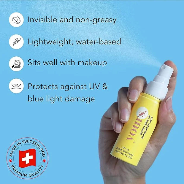 YOURS Invisible Sunscreen Sunny Side Up SPF 30 | Broad-spectrum | Apply Over Makeup | For All Skin Types | Lightweight Ant...