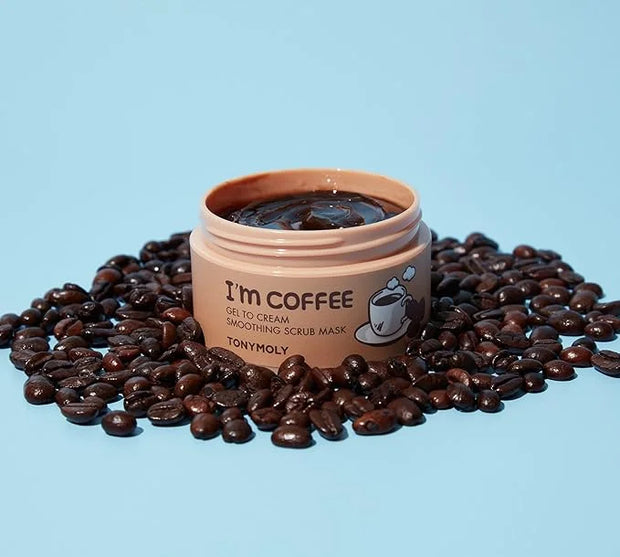 TONYMOLY I'm Coffee Gel To Cream Smoothing Scrub Mask, Gentle Exfoliation, Smooths for Softer Skin, 100 ml - Product Image