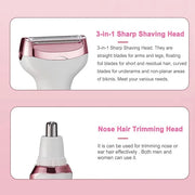 Bikini Trimmer for Women, Electric Razor Hair Shaver for Face Nose Eyebrow Beard Mustache Arm Leg Armpit Bikini, Replaceab...