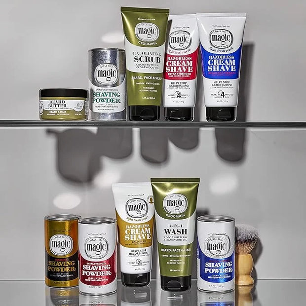 Softsheen-Carson Magic Shaving Beard Grooming Kit for Men with Cedarwood Oil, Includes Beard Butter, Scrub and Cleanser, G...
